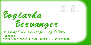 boglarka bervanger business card